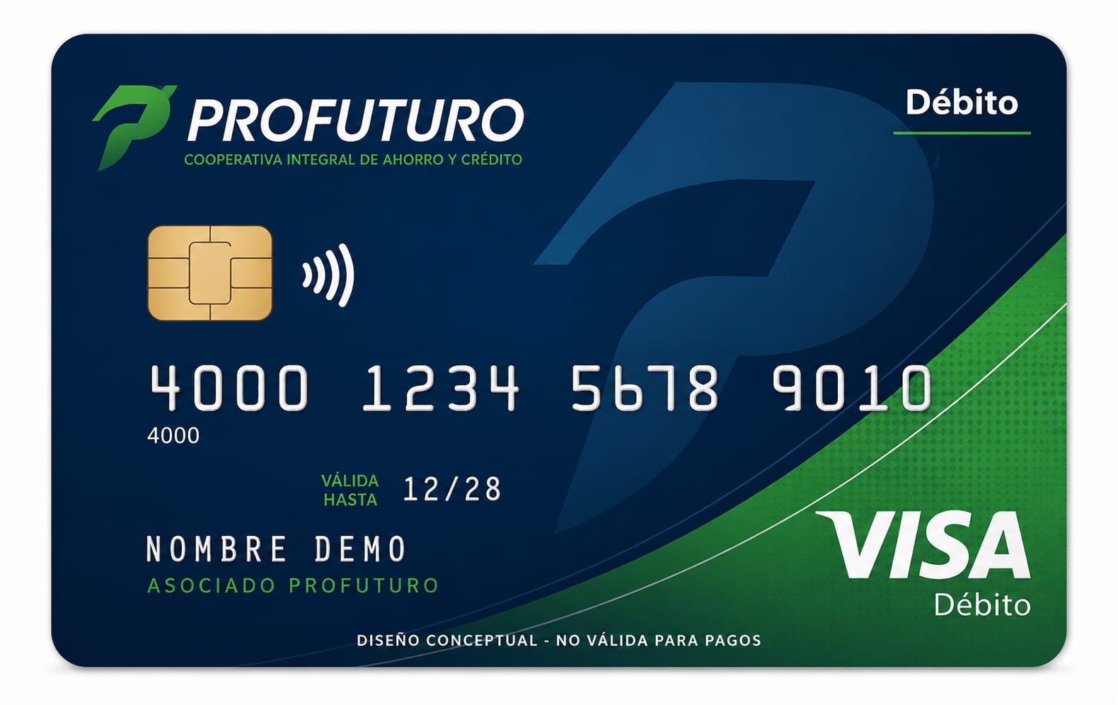 Tarjeta de débito Profuturo, diseño blanco